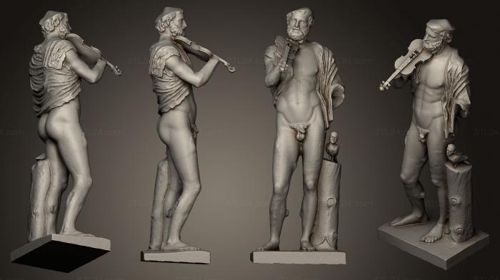 Statues antique and historical (silent violinist, STKA_1278) 3D models for cnc